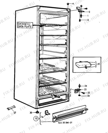 Взрыв-схема холодильника Unknown EU2714C - Схема узла C10 Cabinet